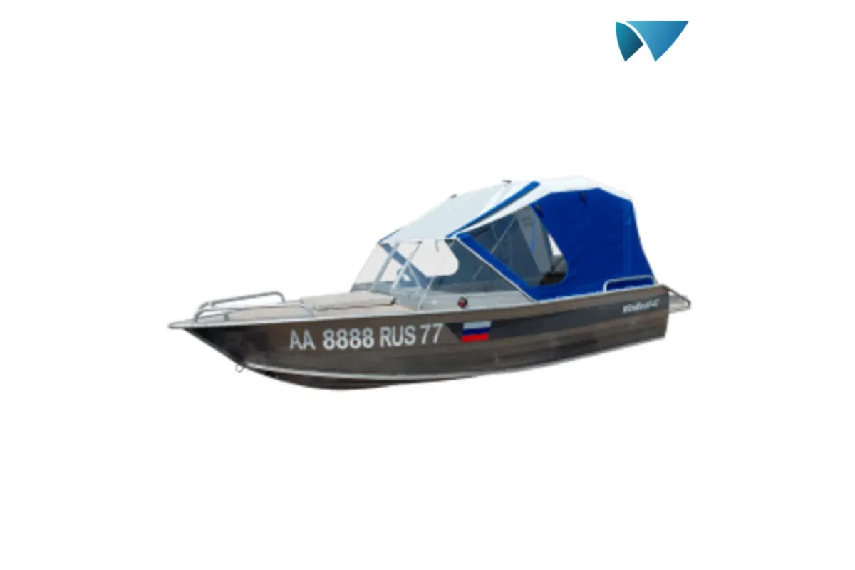 Тент для лодки Windboat-42M Pro, ходовой, модель «Рубка-СТС»